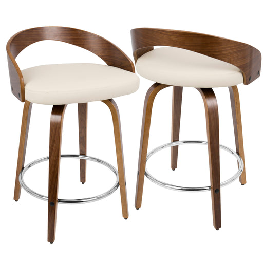 Grotto - Mid-Century Modern, Counter Stool With Swivel (Set of 2) Lumi Source