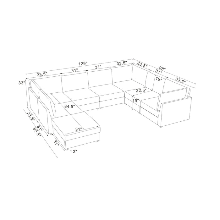 Modular Sectional With Custom Configuration Home Essentials