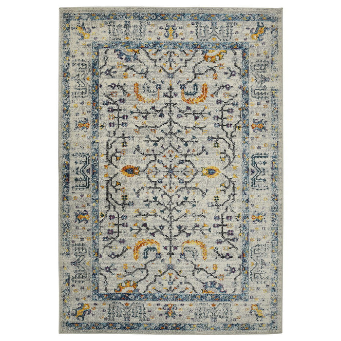 2' X 3' Southwestern Stain Resistant Indoor / Outdoor Area Rug - Yellow / Ivory