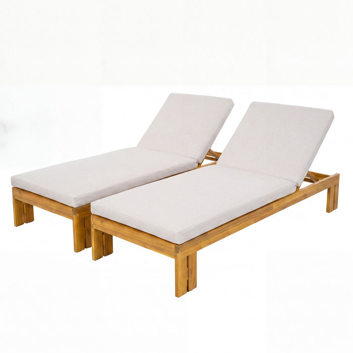 Outdoor Chaise Lounge With 5 Position Adjustable Backrest Noble House