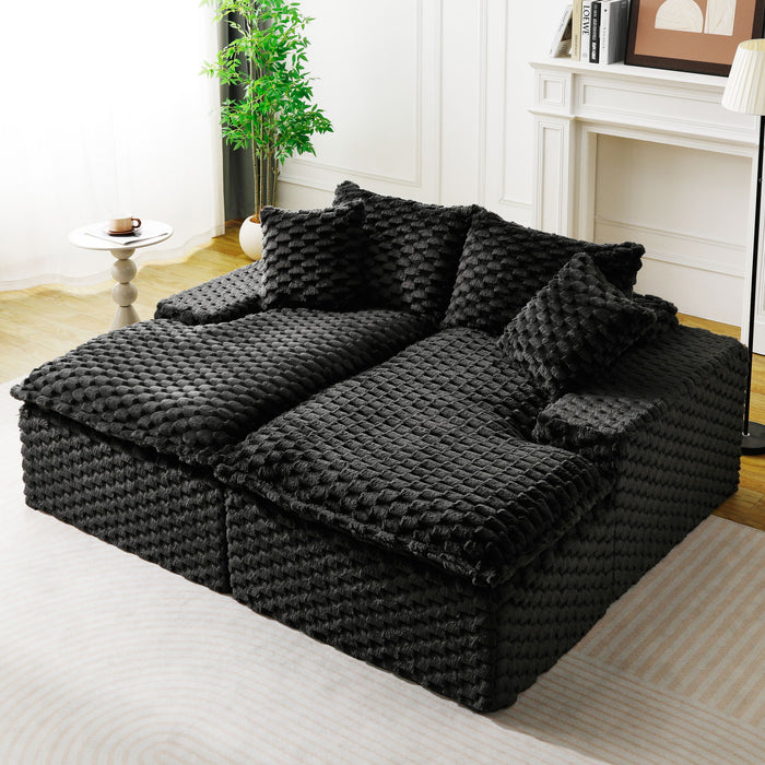 Double Chaise Lounge With Full Compressed Sponge Home Essentials