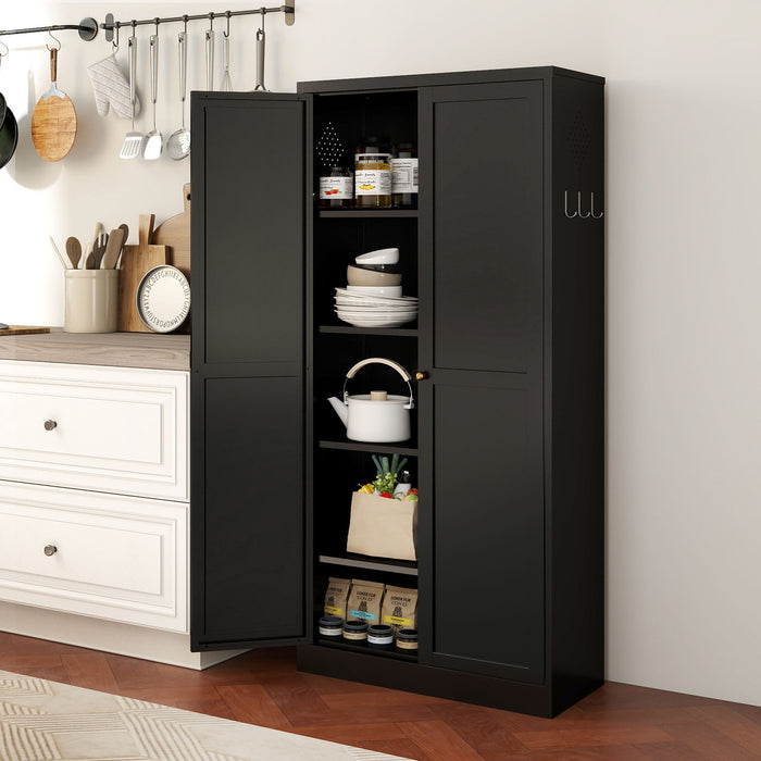 Kitchen Pantry Cabinet With 4 Adjustable Shelves, Heavy Duty Freestanding Organizer Home Essentials