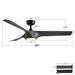 Reversible Quiet Motor Ceiling Fan Light With ABS Blades - Black / Gray Daily Nest
