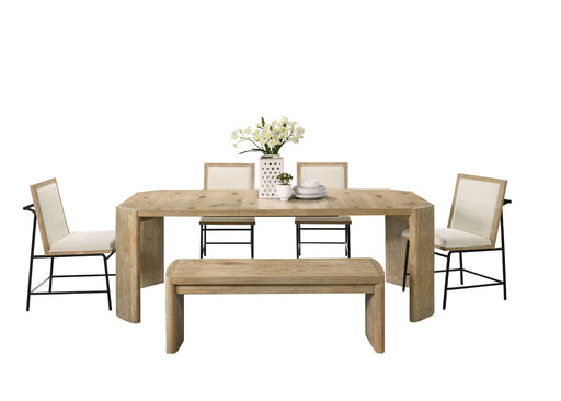 Magnus - 6 Piece Extendable Rectangular Dining Table Set With Dining Bench - Oak Lilola Home