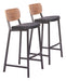 Ardenne - Barstool (Set of 2) - Black / Brown Zuo Modern