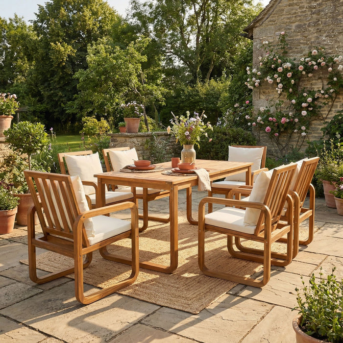 7 Piece Outdoor Patio Dining Set With Removable Cushions Hearth and Haven