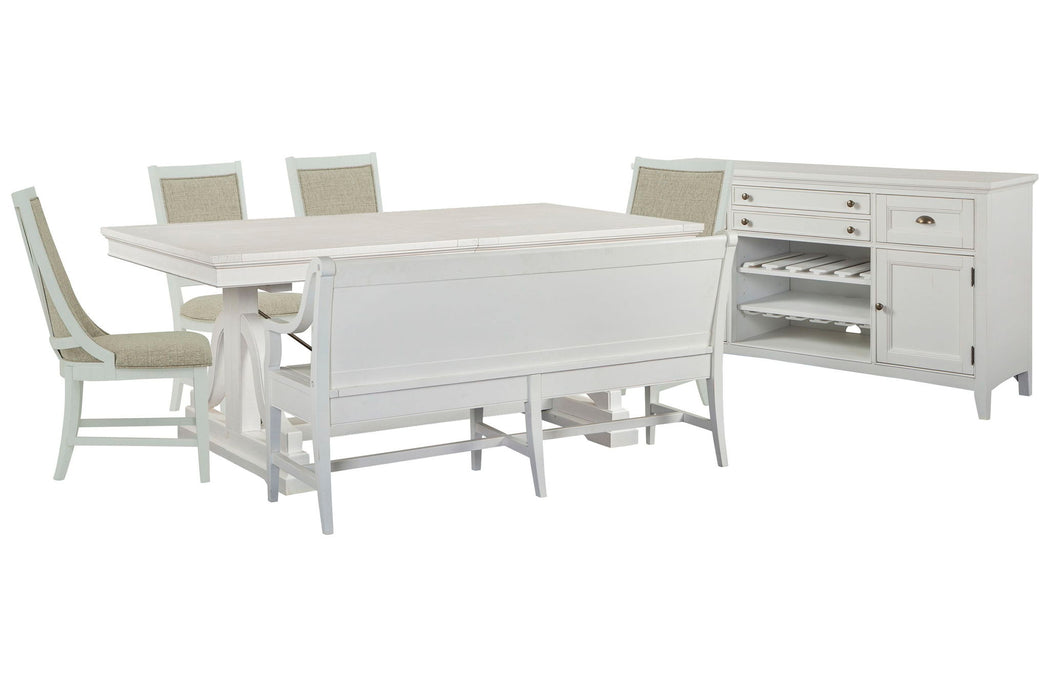 Heron Cove - Extendable Trestle Dining Table Set Magnussen Furniture
