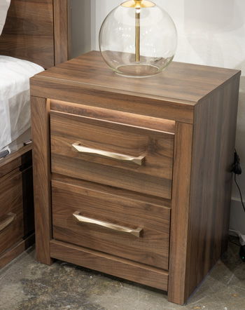 Janfyn - Two Drawer Night Stand - Brown Signature Design by Ashley®