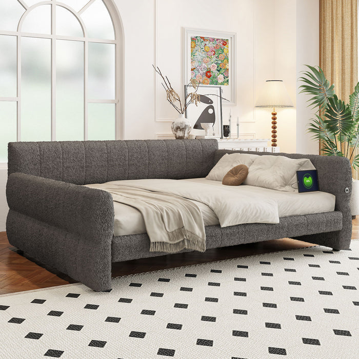 Upholstered Platform Bed With USB Charging Dreamland