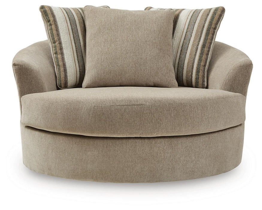 Linenhause - Oversized Swivel Accent Chair - Dune Benchcraft®