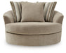 Linenhause - Oversized Swivel Accent Chair - Dune Benchcraft®