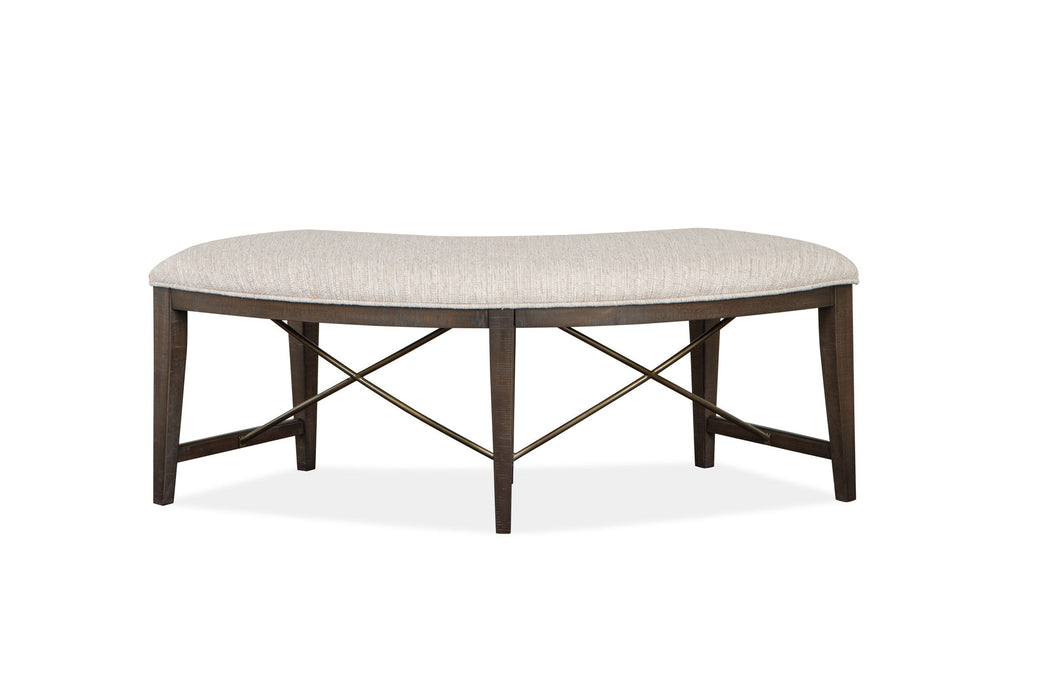 Westley Falls - Curved Bench With Upholstered Seat - Graphite Magnussen Furniture