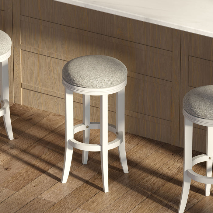 Backless Swivel Stool With Upholstered Seat Home Essentials