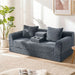 Soft Striped Convertible Sofa Bed, Dual Use Lounge Couch With Cup Holders And Pillows Home Essentials