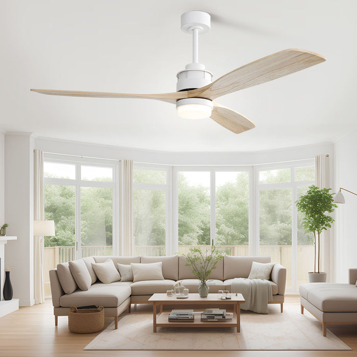 60" Ceiling Fan With Remote Control Light For Indoor And Outdoor Use - White Daily Nest