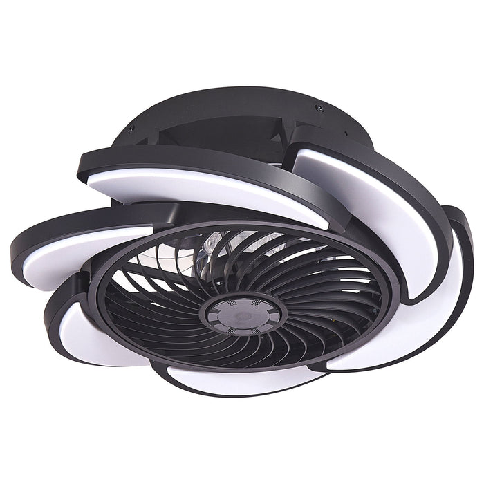 Bladeless Ceiling Fan With Remote Control, 6 Speeds Dimmable Light, Enclosed Low Profile For Living Room - Black Daily Nest