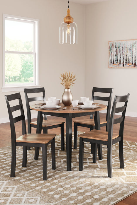 Gesthaven - Round Dining Room Drop Leaf Table Set Signature Design by Ashley®