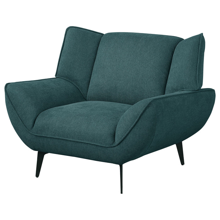 Grenada - Upholstered Flared Arm Accent Chair - Teal Blue