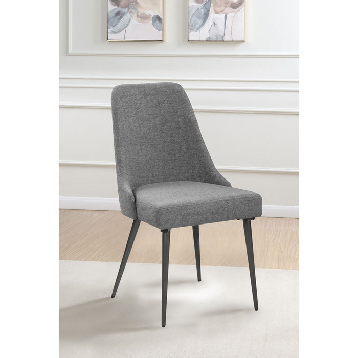 Side Chairs Upholstered With Tapered Legs (Set of 2) - Gray Furniture Max