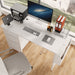 Office Desk With Power Outlet, 3 Drawers And Side Pocket For Office - White Daily Nest