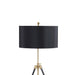 Tripod Drum Shade Floor Lamp With Rotary Switch - Black Furniture Max