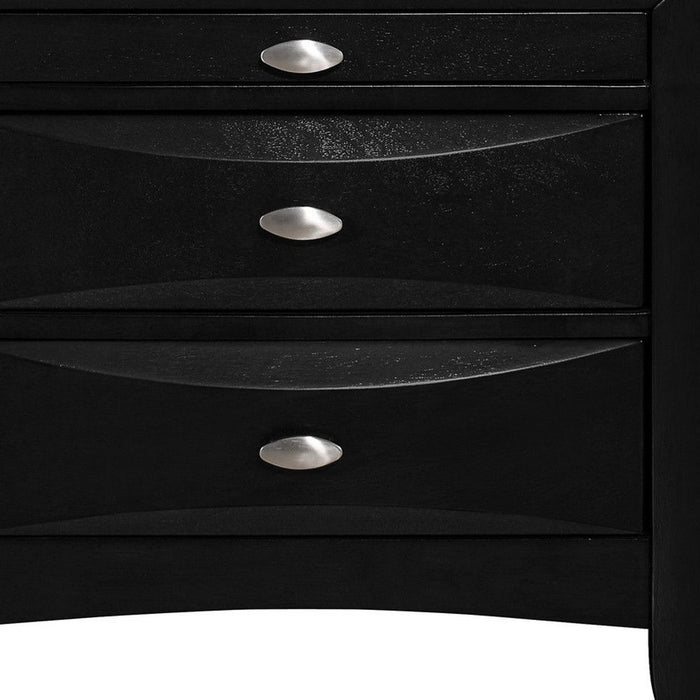 Nightstand With 2 Chambered Drawer - Black