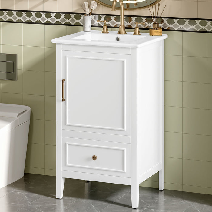 Modern Bathroom Vanity With Sink, Cabinet Storage, Drawer & Adjustable Feet Hearth and Haven