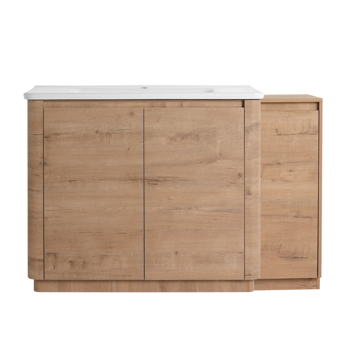Freestanding Bathroom Vanity With Sink, 1 Small Storage Cabinet, Soft Close Door Home Essentials