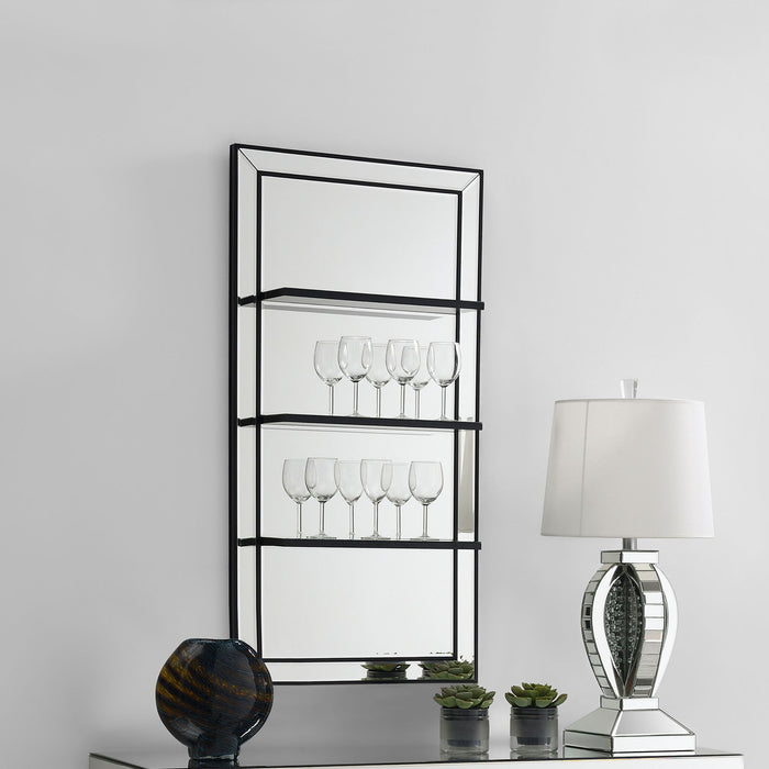 Cardinal - 3 Shelf Wall Mirror - Silver Furniture Max