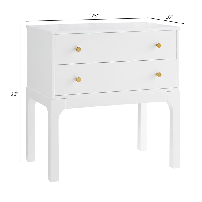 Alonso - 2 Drawer Nightstand - White Ridgecrest Home