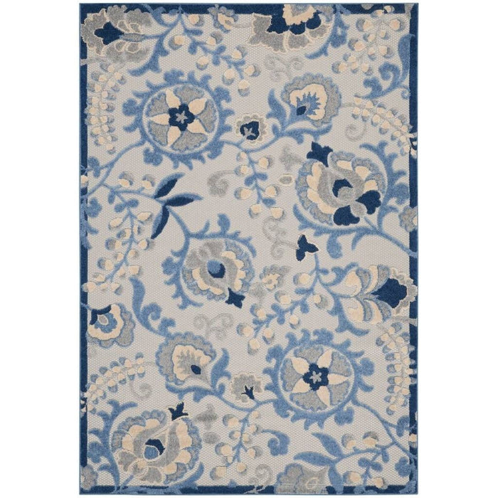 4' X 6' Toile Non Skid Indoor / Outdoor Area Rug - Blue / Gray