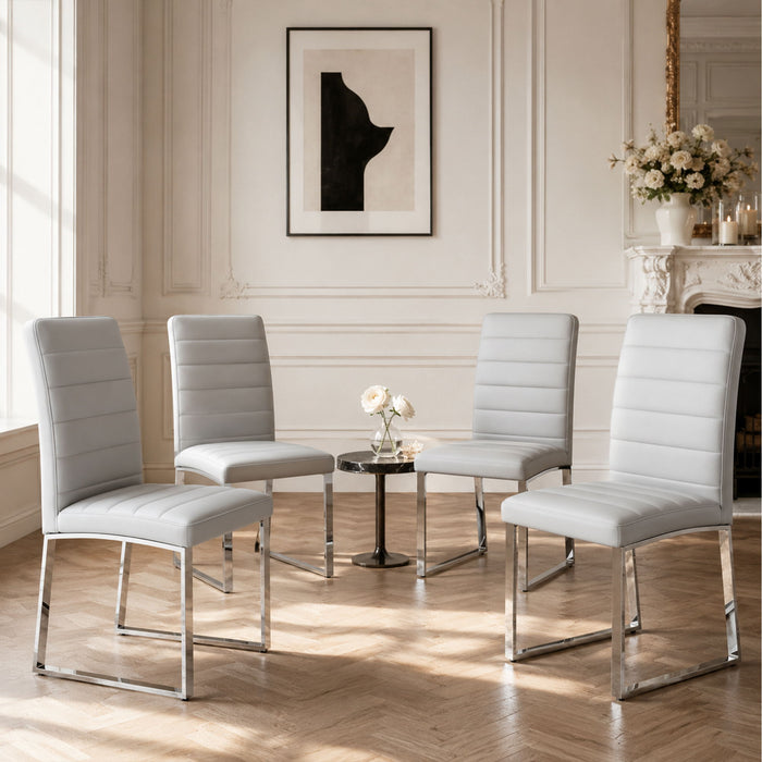Oversized Dining Chairs (Set of 4) - Light Gray Home Essentials