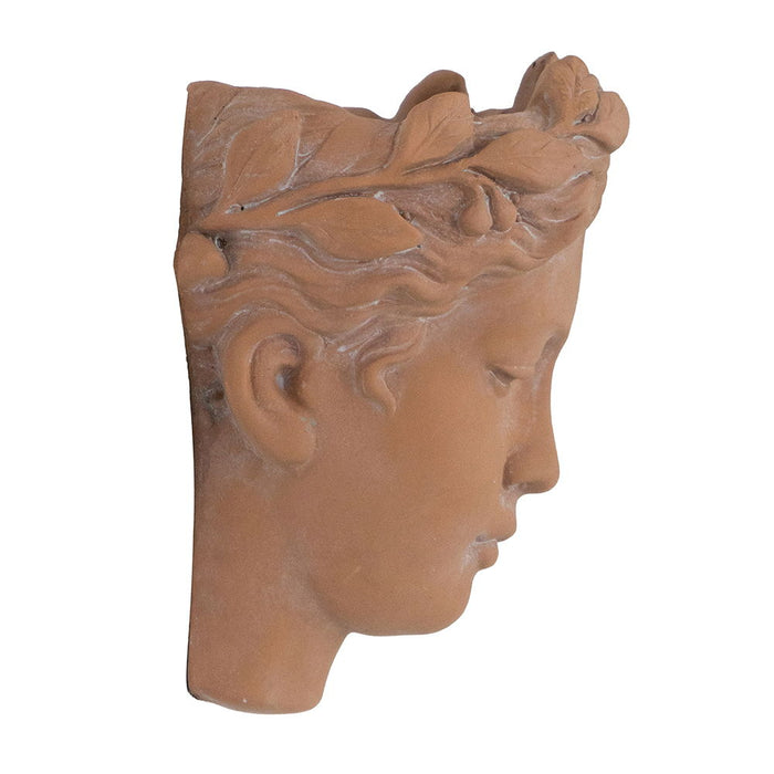 7X5.5X9" Visage Head Bust Planter, Home Wall Planter - Brown