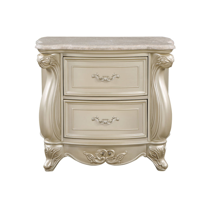 Monique - Nightstand With Marble Top - Champagne New Classic