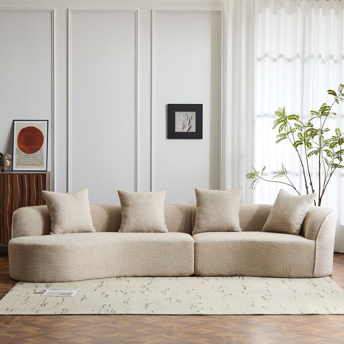Elegant Curved Sectional Sofa With Full Foam Comfort Noble House