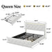 Upholstered Bed Frame With LED Lights, 4 Storage Drawers, Charging Station Home Essentials