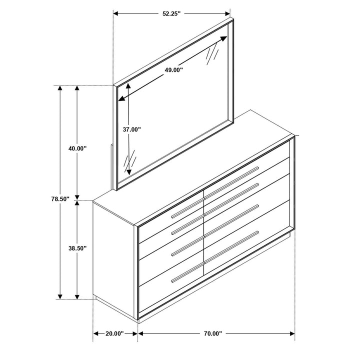 Prescott - 8 Drawer Dresser With Mirror - Smoked Peppercorn Brown Furniture Max