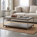 Corbeta - 3 Piece Metal Frame Wood Living Room Coffee Table And 2 Chairside Tables Set, Aged Graphite - Brown Home Essentials