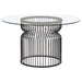 Round Dining Table Industrial Dining Table With Open Cage Base - Gunmetal Furniture Max