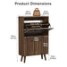 Shoe Cabinet, Upright Storage Unit - Walnut Home Essentials