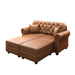 Upholstered Sofa With Nailhead Trim, Rolled Armrests With Ottoman Home Essentials