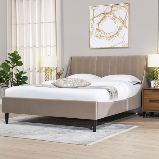 Aspen - Queen Vertical Tufted Modern Headboard Platform Bed Set - Mink Jennifer Taylor Home