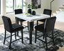 Mervannie - 5 Pc. - Counter Height Dining Table And 4 Barstools - Gray / Black Signature Design by Ashley®
