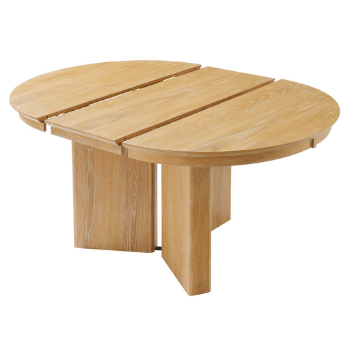Farmhouse Oval Extendable Dining Table With Pedestal Base Hearth and Haven
