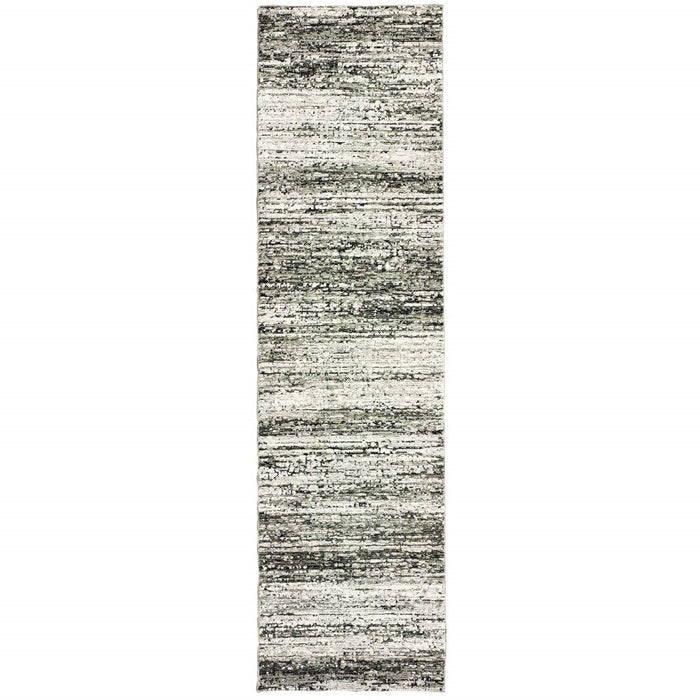 2' x 8' Abstract Runner Rug - Ash And Slate