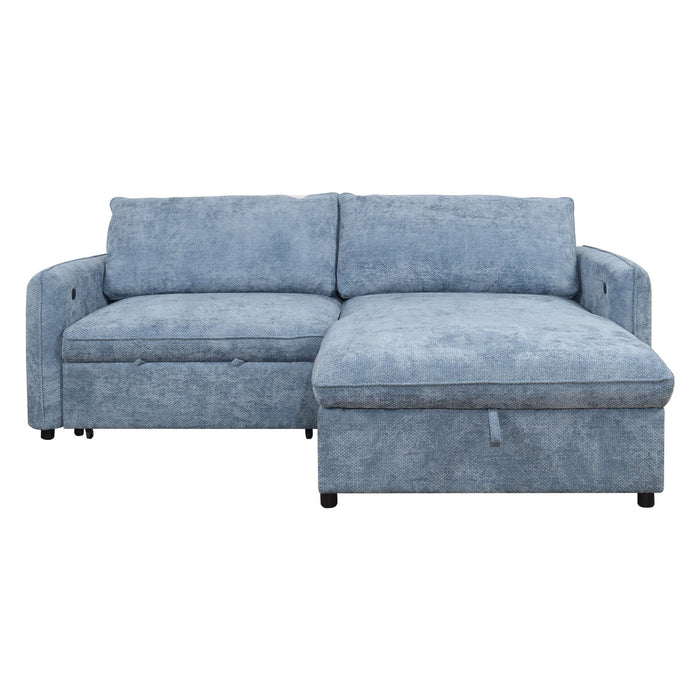 Finn - Loveseat With Pop Up Sleeper - Blue New Classic