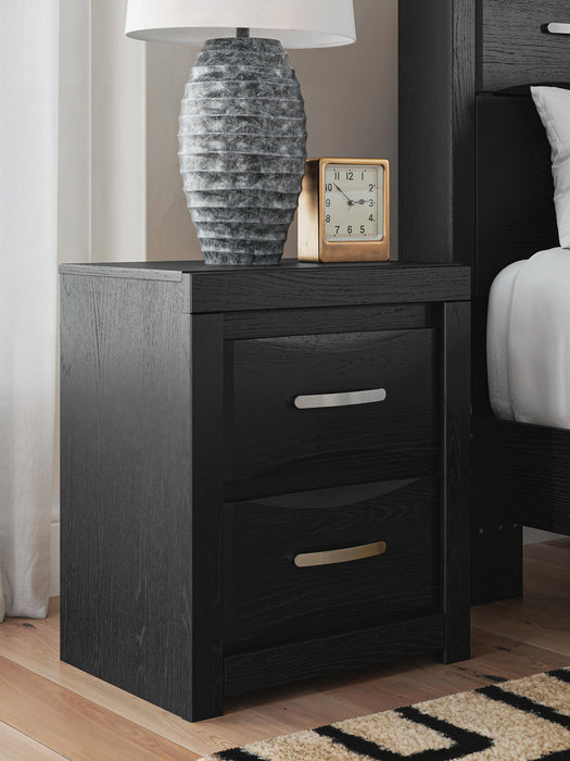 Stabotta - Two Drawer Night Stand - Black Signature Design by Ashley®