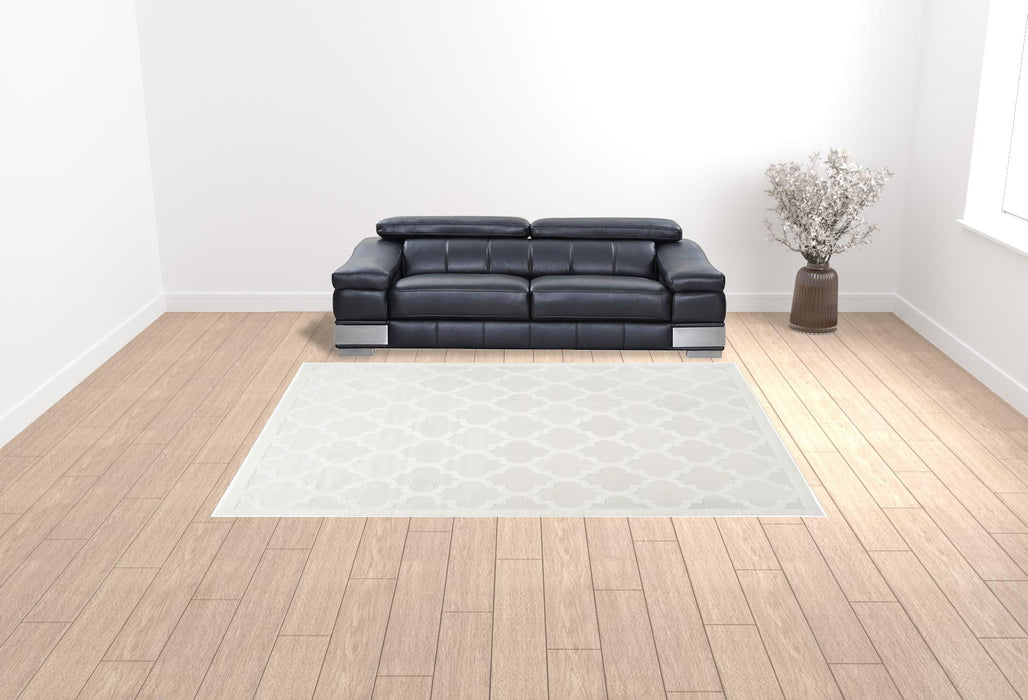 9' X 12' Geometric Flatweave Area Rug - Cream