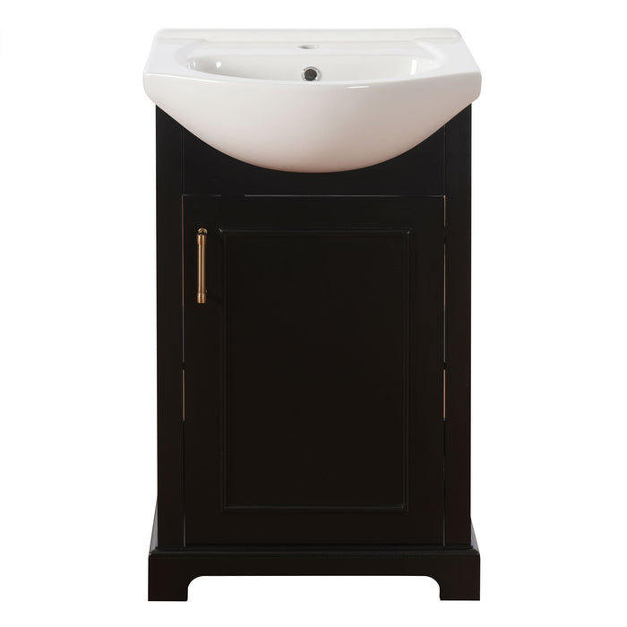 20" Bathroom Vanity With Bulged Sink, Freestanding Single Vanity Set, Soft Close Door Hearth and Haven