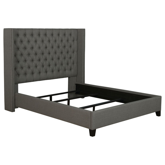 Lendra - Upholstered Wingback Bed With Tufted Headboard Furniture Max